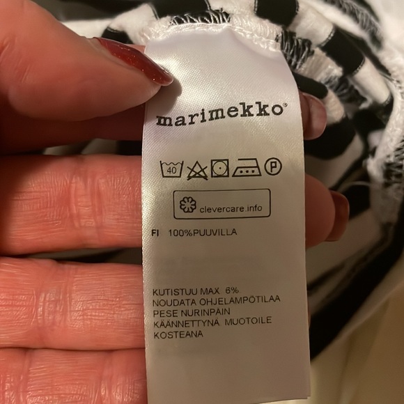 MARIMEKKO a- line black & white striped nautical dress with pockets - Picture 9 of 9